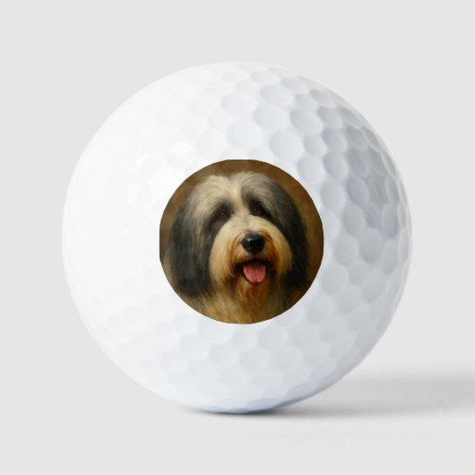 Bearded Collie ゴルフボール (正面)