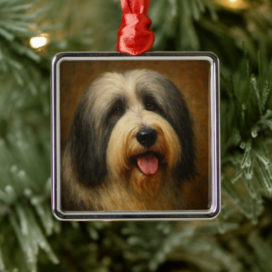 Bearded Collie メタルオーナメント (ツリー)