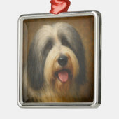 Bearded Collie メタルオーナメント (左)