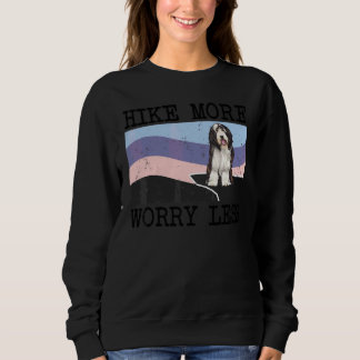 Bearded Collie Hike More Worry Less Graphic Hiking スウェットシャツ