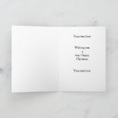 Bearded Collie in a Santa hat Christmas card カード (内部)