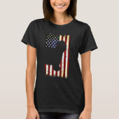 Bearded Collie Silhouette American Flag 4th Of Jul Tシャツ (正面)