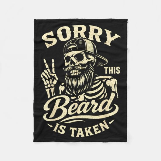 Bearded Dad Daddy Fathers Day Sorry This Beard is フリースブランケット (正面)