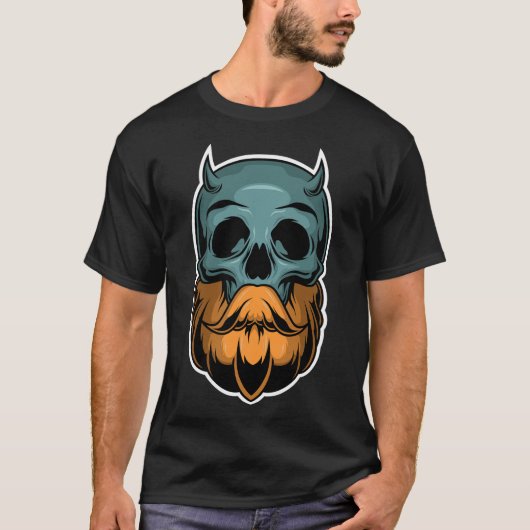 Bearded demon skull tシャツ (正面)