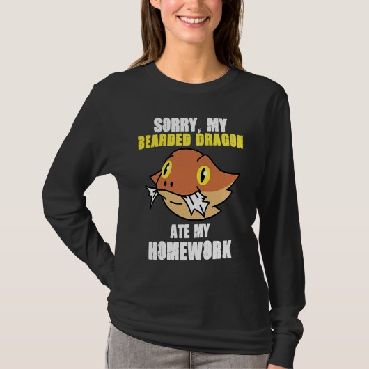 Bearded Dragon Ate Homework Reptiles  Pet Owner Gr Tシャツ (正面)