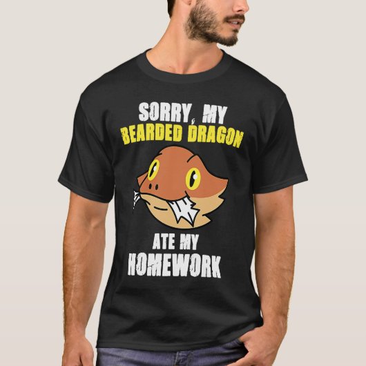 Bearded Dragon Ate Homework Reptiles  Pet Owner Gr Tシャツ (正面)