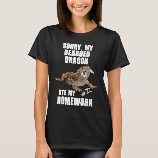 Bearded Dragon Ate Homework Reptiles  Pet Owner Gr Tシャツ (正面)
