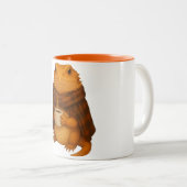 Bearded Dragon Christmas - Cozy Dragon in Blanket  ツートーンマグカップ (正面右)