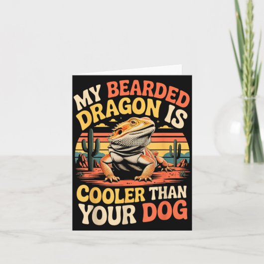 Bearded Dragon Cooler Reptile Animal Beardie Beard カード (正面)