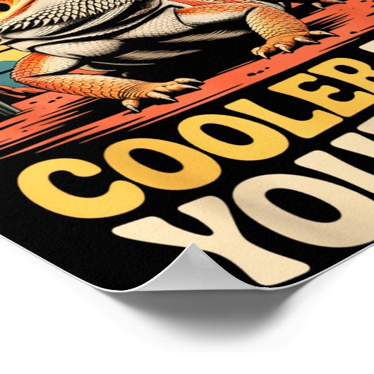 Bearded Dragon Cooler Reptile Animal Beardie Beard ポスター (角)