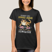 Bearded Dragon Cute Lizard  Beardie Ate My Homewor Tシャツ (正面)