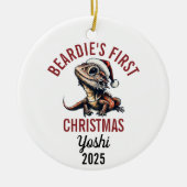 Bearded Dragon First Christmas 2025 セラミックオーナメント (正面)
