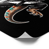 Bearded Dragon Flying Kick Pose Karate Samurai Nin ポスター (角)