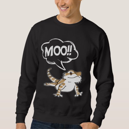 Bearded Dragon Goes Moo Think Its A Cow Farm スウェットシャツ (正面)