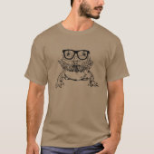 Bearded Dragon Nerdy Glasses Animal Tシャツ (正面)