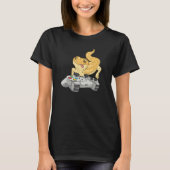 Bearded Dragon Playing Video Game  Reptile Lizard  Tシャツ (正面)