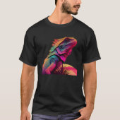 Bearded Dragon Pogona Lizard Vaporwave Tシャツ (正面)