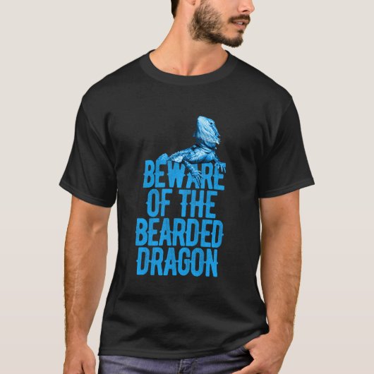 Bearded Dragon Respect the Beard Beware of Reptile Tシャツ (正面)