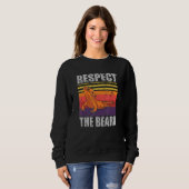 Bearded Dragon Respect The Beard Lizard Reptile スウェットシャツ (正面フル)