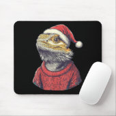 Bearded Dragon Ugly Sweater Santa Hat Christmas  マウスパッド (マウス)