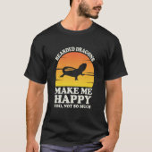 Bearded Dragons Make Me Happy Bearded Dragon Cloth Tシャツ (正面)