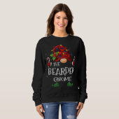 Bearded Elf Buffalo Plaid Christmas Tree Light スウェットシャツ (正面フル)