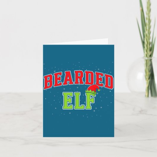 Bearded Elf Christmas Family Matching Group Xmas  カード (正面)
