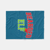 Bearded Elf Christmas Family Matching Group Xmas  フリースブランケット (正面(横))