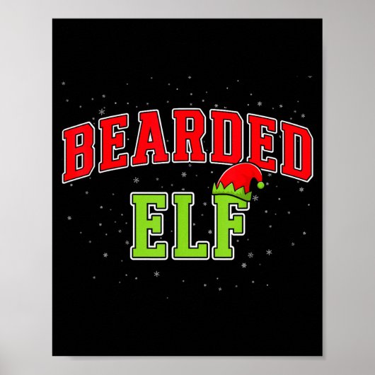 Bearded Elf Christmas Family Matching Group Xmas  ポスター (正面)