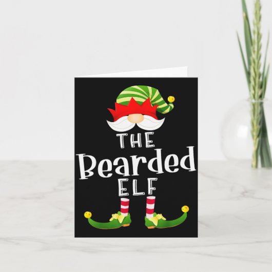 Bearded Elf Group Christmas Funny Pajama Party  カード (正面)