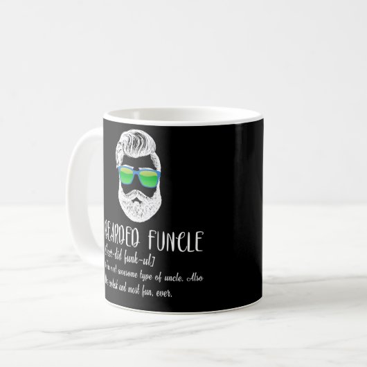Bearded Funcle Definition Uncle for Men コーヒーマグカップ (正面左)