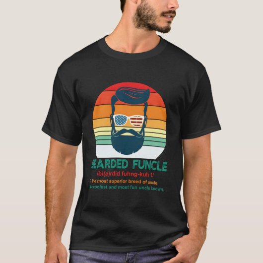 Bearded Funcle Definition Uncle Tシャツ (正面)