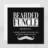 Bearded Funcle Uncle Nephew Niece Godfather Gift 招待状 (正面/裏面)