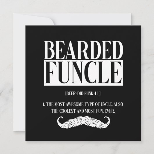 Bearded Funcle Uncle Nephew Niece Godfather Gift 招待状 (正面)