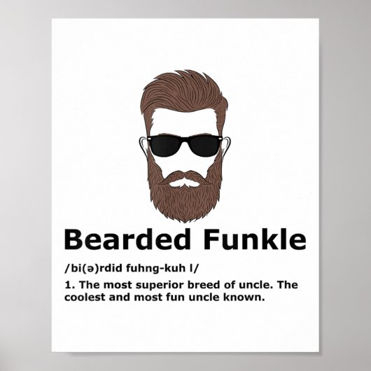 Bearded Funkle Shirtのおもしろい定義 ポスター (正面)
