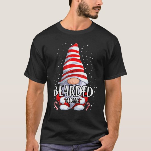 Bearded Gnome Christmas Pajamas Matching Family Gr Tシャツ (正面)