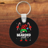 Bearded Gnome Red Buffalo Plaid Matching Family Ch キーホルダー (正面)