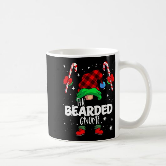 Bearded Gnome Red Buffalo Plaid Matching Family Ch コーヒーマグカップ (右)