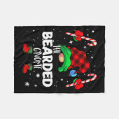 Bearded Gnome Red Buffalo Plaid Matching Family Ch フリースブランケット (正面(横))