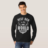 Bearded Papa Moustache Bester Papa for World Fathe Tシャツ (正面フル)