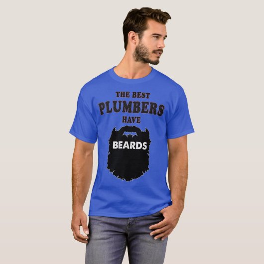 bearded Plumber men beards plumbing birthday Tシャツ (正面フル)