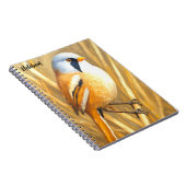 Bearded Reedling Bird Art Notebook | Wildlife Jour ノートブック (右側)
