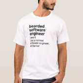 Bearded Software Engineer Definition Tシャツ (正面)