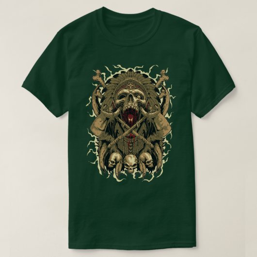 bearded vikings skull tシャツ (デザイン正面)