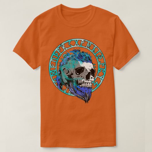 Bearded Vikings Thunder Skull Strong Viking Fans Tシャツ (デザイン正面)