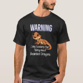 Beardie mom Cute Lizard Warning Quote Bearded Drag Tシャツ (正面)