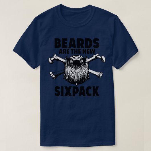 Beardsは新しいSixpackヴィンテージひげSkeletoである Tシャツ (デザイン正面)