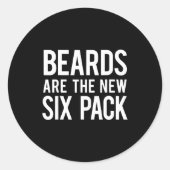 Beards Are The New Six Pack  ラウンドシール (正面)