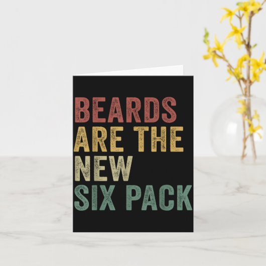 Beards Are The New Six Pack Funny Bearded Men  カード (黄色い花)