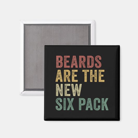 Beards Are The New Six Pack Funny Bearded Men  マグネット (正面/裏面)